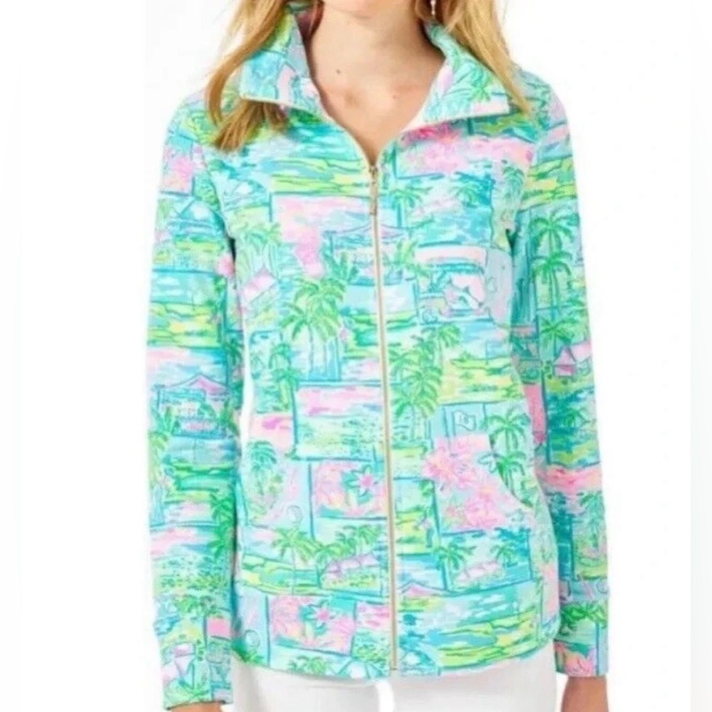 Lilly Pulitzer Honda Classic Print Leona Full Zip Jacket Size XS